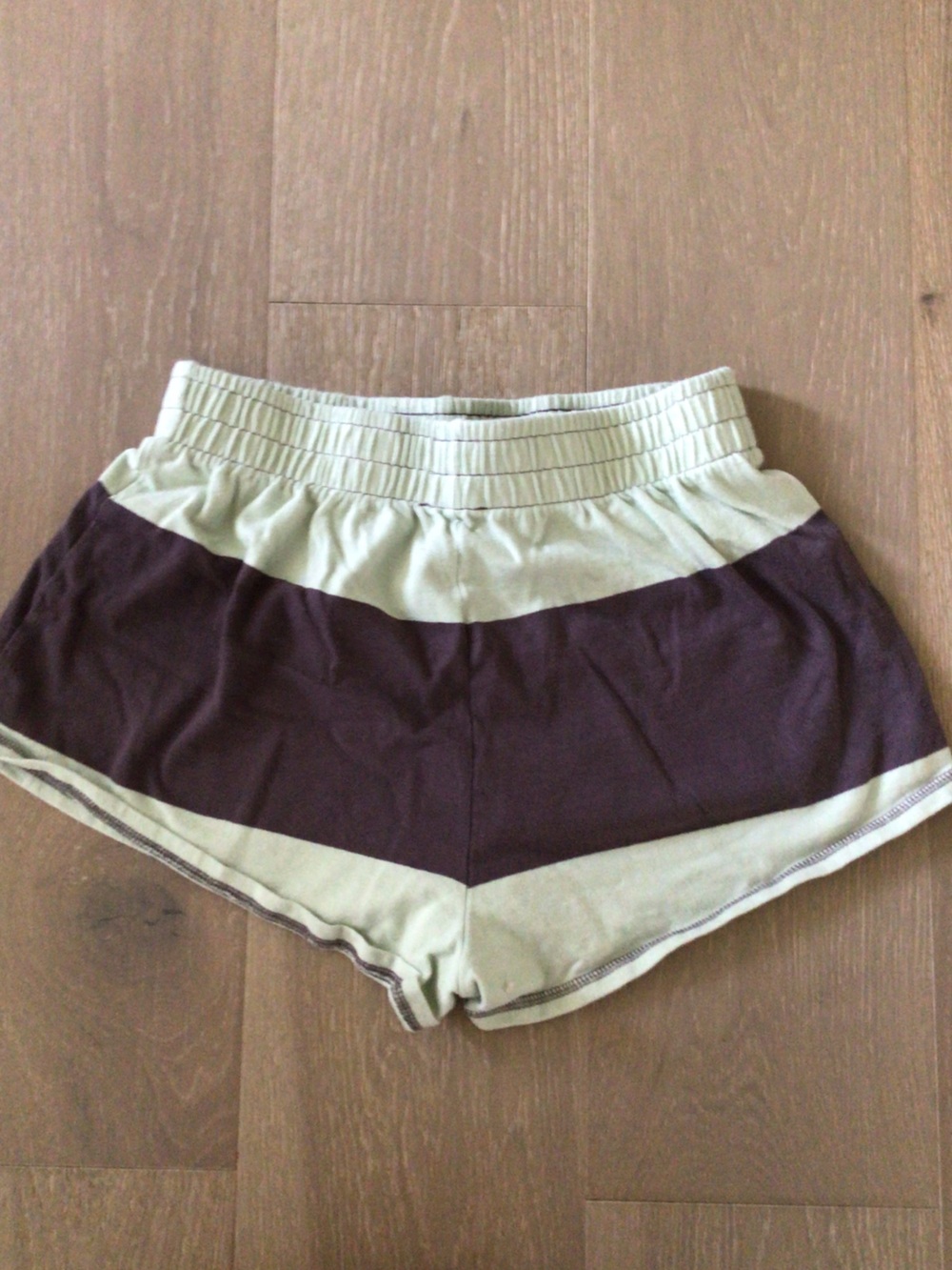 Free People Movement Sz M Two-Tone Athletic Shorts Navy and Light Sage